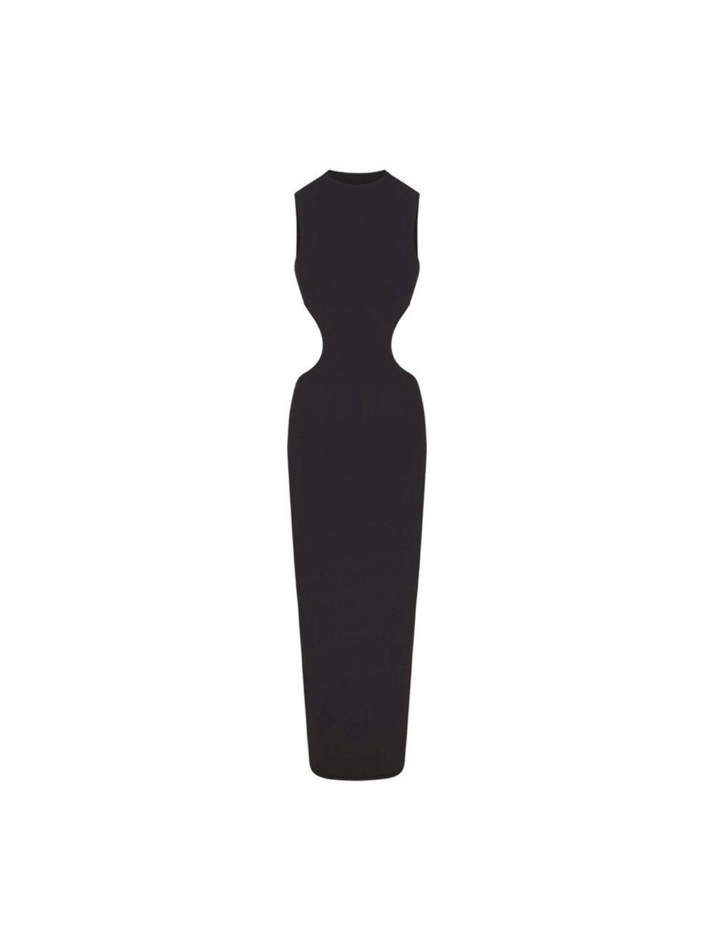 Skims Fits Everybody Cut Out Open Back Long Dress in Onyx